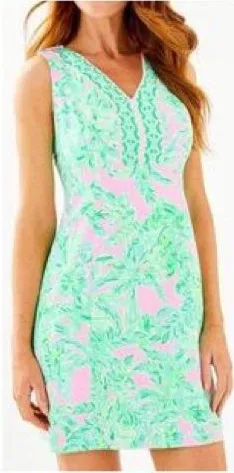 Lilly Pulitzer | Vivian Shift Dress "Mandevilla Baby Pink Sand Paradise", Sz 8 thumbnail 1
