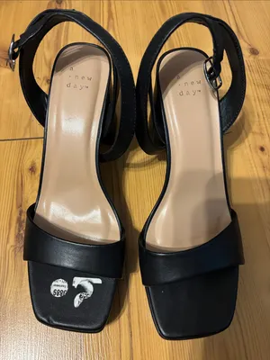 a new day Black Ankle-Strap Block Heel Sandals thumbnail 1