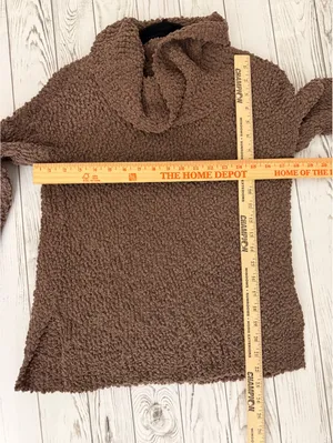 Pink Republic Popcorn Cowl Neck Sweater Brown Size M Cozy Soft thumbnail 6