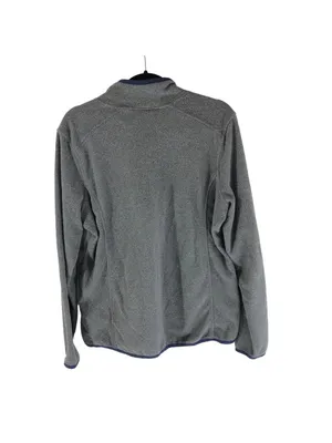 L.L. Bean Women's Soft-Brushed Fitness Fleece Pullover 1/4 Zip Gray L thumbnail 2