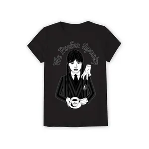 Wednesday Addams Family Shirt Women Small We Prefer Spooky Halloween Graphic Tee thumbnail 2