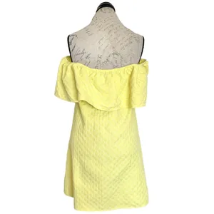 Cupcakes & Cashmere Dress Sz Small Yellow Off the Shoulder Cottage Cottage Core thumbnail 4