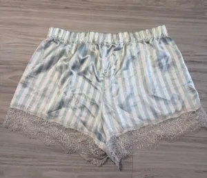 Victoria’s Secret Intimates Striped Satin Lace Shorts Mint w White Lace Women XS thumbnail 2