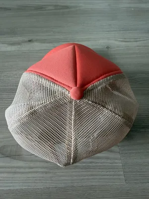 Free People Cowboy Hat Trucker Cap in Coral and Cream thumbnail 4