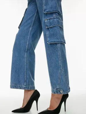 NWT Aritzia Denim Forum The 90’s Millie Hi-Rise Cargo Jeans Size 26W thumbnail 3