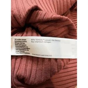 Eileen Fisher Rib‎ Knit Stretch Tunic Top Rust Brown Minimalist Quiet Luxury thumbnail 5