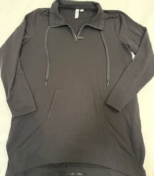 Quarter zip Charcoal shirt good condition Black Size L thumbnail 1