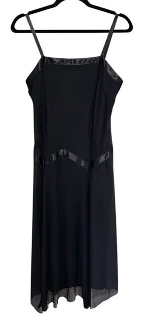 NEW Vintage Y2K Witchy Whimsigoth Mesh Ribbon Drop Waist Midi Dress - Size 6 thumbnail 1