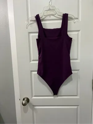 Reoria purple square neck bodysuit in a S thumbnail 5