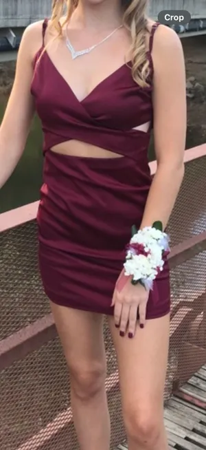 Mod On Trend Maroon Mini Dress thumbnail 2