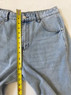 SHEIN Woman Baggy Barrel Jeans Casual Light Blue Size 10 thumbnail 8