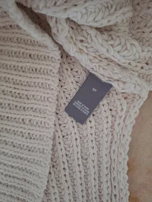Aerie Cream Chenille Textured Knit Mock Neck Oversized Sweater Size S thumbnail 3