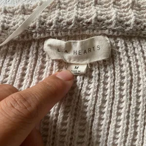 LA Hearts Cropped Knit Cardigan Medium Cream Button Front Boho Sweater thumbnail 5