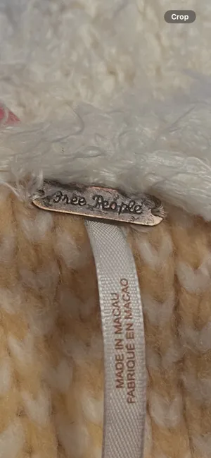Free People Cream and Beige Cropped Cardigan. Size Xs thumbnail 10