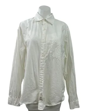 Gap Women's White Cotton Pocket Relaxed Long Sleeve Button Down Shirt Size L thumbnail 1