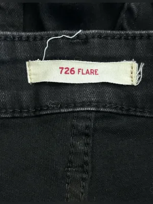 Levi’s 726 Black Flare Denim Jeans thumbnail 3