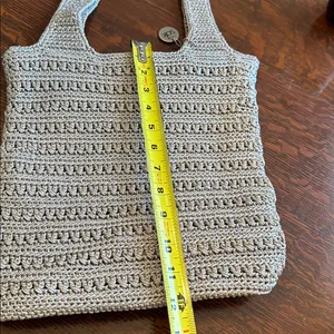 The Sak Woven Top ZIp closure Crotchet Bag cream thumbnail 9