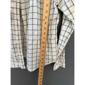 Joe‎ Fresh Womens White Navy Blue Windowpane Check Button Down Shirt Lightweight thumbnail 6