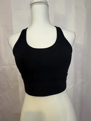 lululemon athletica Black Racerback Sports Bra with Mesh Panel thumbnail 3