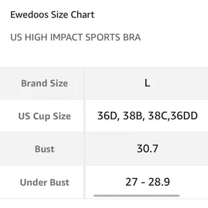 NEW High Impact Sports Bras High Support Push up Racerback Workout L thumbnail 7