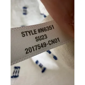 Madewell ainslee print cotton v neck top‎ cream blue size small thumbnail 5