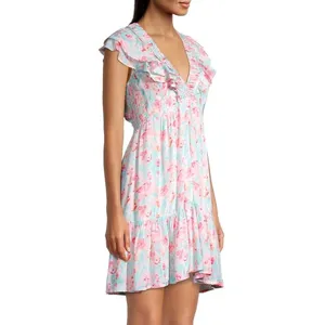 Roller Rabbit Amandine Ondika Floral Mini Dress Sz S thumbnail 5