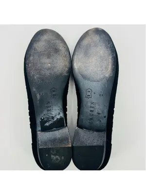 Lauren Ralph Lauren Caley Black Suede Leather Laser Cut Flats Size 8 thumbnail 6