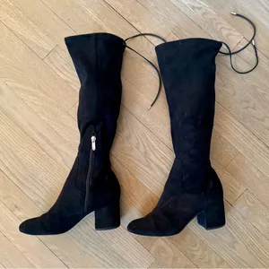 Sam Edelman Women's Vinney Boot Size 7 Block Heel Tall Black Stretch thumbnail 3