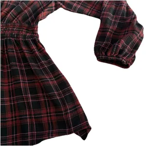 Torrid Plaid Babydoll Flannel Crinkle Gauze‎ Smocked Tie Waist Top Size 1X thumbnail 8