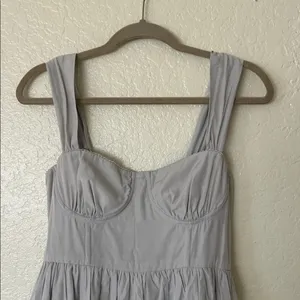 WeWoreWhat Light Gray / Light Blue Tiered Midi Size 6 thumbnail 6