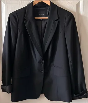 The Limited Black Collection Fitted Blazer Pinstripe Sleeve Cuff Y2K Old Money thumbnail 1