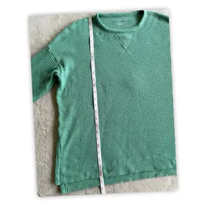 American Eagle Womens Medium Mint Green Waffle Knit Oversized Sweater thumbnail 3