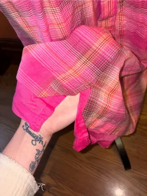 H&M Y2K Pink Plaid Maxi dress thumbnail 4