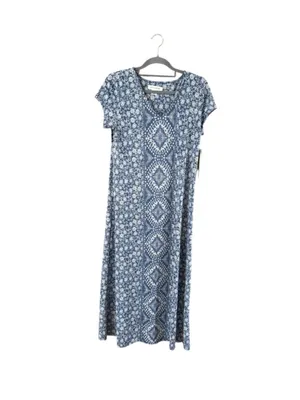 Skye's the Limit Blue Medallion & Floral Maxi Chemise thumbnail 7