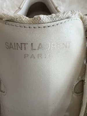 Saint Laurent Court Classic Sneakers White Canvas Leather Size 37 US 7 thumbnail 7