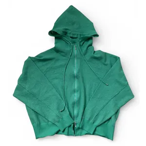 For Me FM2050 Green Lightweight Oversized Boxy Cut Full Zip Hoodie One Size thumbnail 2