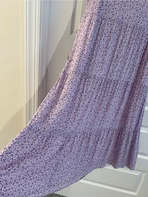 A New Day Lilac Floral Tiered Midi Dress Size S thumbnail 6