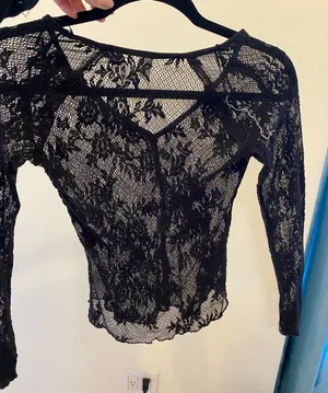 Free People Black Lace Shirt thumbnail 2
