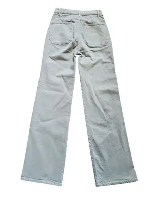 REFORMATION Pants Women 26 Alyssa High Rise Wide Leg Jean Green FLAW STAINED thumbnail 4