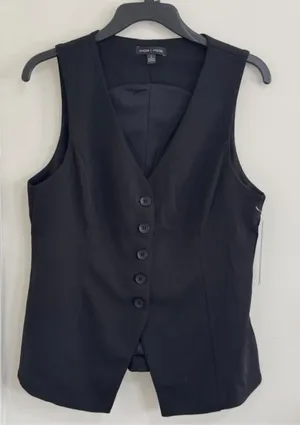Moa Moa nwt size small Black Button-Front Vest thumbnail 1
