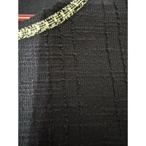 Chic Ann Taylor Loft Sweater Knit Top Womens M Navy Blue Tweed‎ With Silver Trim thumbnail 9