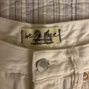Free People White Denim Shorts Distressed thumbnail 2