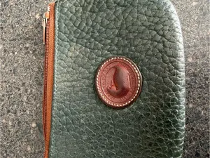 Vintage Dooney & Bourke AWL Leather Big Duck Coin Purse Ivy Green British Tan thumbnail 5
