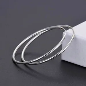 S925 Sterling Silver Lightweight Hoop Earrings for Women thumbnail 3