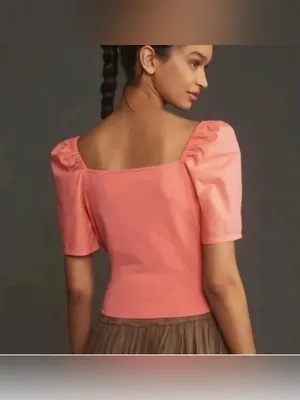 Anthropologie Puff-Sleeve Wrap Top thumbnail 2