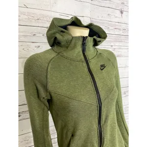 Nike Olive Green Hooded Zip Athletic Thumbholes Sleeves size XS thumbnail 3