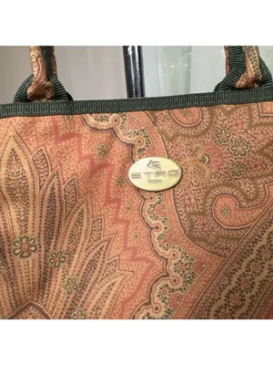 ETRO Paisley Mini Libra Hand Bag Tote Small Nylon Clasp Fabric Pattern Authentic thumbnail 2