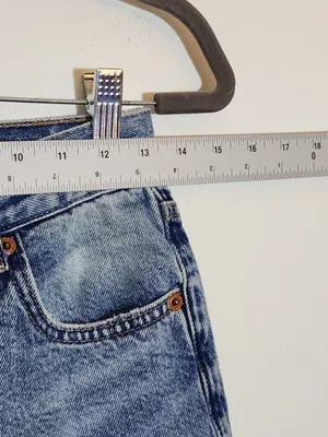 Zara High Waist Straight Leg Distressed Cut-off Jeans Size 4 thumbnail 6