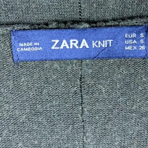 Zara Knit‎ Women's Small Green Open Front Sweater Cardigan Basic Casual Staple thumbnail 3