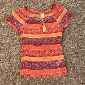 Lucky Brand semi-sheer cinched neckline tie neck blouse thumbnail 2